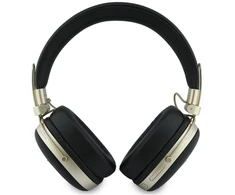 „Guess“ „Bluetooth“ ausinės su ENC, metaliniu grūdėtu trikampio logotipu, juodos spalvos