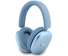 Ausinės „Over-ear“ Guess Metallic Effect Metal Script Logo „Bluetooth“ ENC mėlynos spalvos