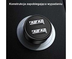 USAMS automobilinis įkroviklis 2xUSB 2.4A Mini juodas CC114TC01 (US-CC114)