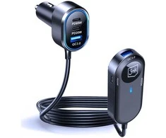 3Mk apsaugos priedai - 3mk dvigubas automobilinis įkroviklis 135W PD QC PPS USB 2A4C Juodas/Pilkas