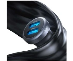 Automobilinis įkroviklis USAMS CC320 Aliuminio 2.4A 2xUSB-A tarnish
