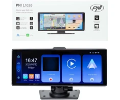 Automobilinis monitorius PNI L1026 10.26 colio, belaidis Carplay, navigacija, muzika, laisvų rankų įranga, „Bluetooth“, FM siųstuvas