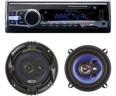 Automobilinis MP3 grotuvas PNI Clementine 8524BT 4x45W + koaksialiniai automobiliniai garsiakalbiai PNI HiFi650, 120W, 16.5 cm