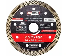 AW-Tools AWTOOLS DEIMANTINIS DISKAS 125×22,2 mm / PILNAS CERAMIC PRO Juodas