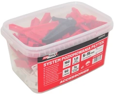 AW-Tools AWTOOLS GATAVINĖ PLYTELIŲ LYGIAVIMO SISTEMA 1,0mm 150+50vnt.+REG. REIKMENYS (GATAVINĖ 5-15mm + PLEIŠTAS + REIKMENYS)