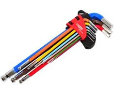 AW-Tools AWTOOLS RAKTAI ŠEŠIAKAMPIAI HEX / 1,5-10,0mm / 9vnt. SPALVOTI SU RUTULINE GALVUTE ILGI Juodas LINE