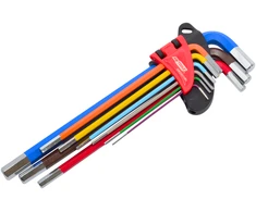 AW-Tools AWTOOLS RAKTAI ŠEŠIAKAMPIAI HEX / 1,5-10,0mm / 9vnt. ILGI Juodas LINE