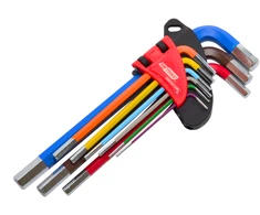 AW-Tools AWTOOLS ŠEŠIAKAMPIAI RAKTAI HEX / 1,5-10,0 mm / 9 vnt. Juodas LINE