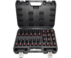 AW-Tools AWTOOLS SMŪGINIŲ GALVUČIŲ RINKINYS 1/2″ 26 vnt./10-24 mm/ TRUMPOS IR ILGOS Juodas LINE
