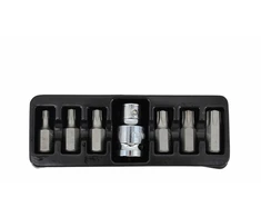 AW-Tools AWTOOLS TORX antgaliai 7 vnt. T25-T55 + ADAPTERIS, SU SKYLE Juodas LINE