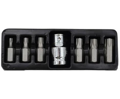 AW-Tools AWTOOLS TORX antgalių rinkinys 7 vnt. T25-T55 + ADAPTER Juodas LINE