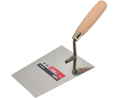 AW-Tools AWTOOLS TRAPECINĖ MENTELE IŠ NERŪDIJANČIO PLIENO 160mm MEDINĖ RANKENA