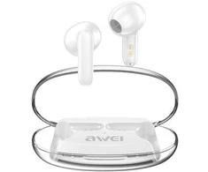 AWEI ausinės Bluetooth 5.3 T85 ENC TWS baltos spalvos