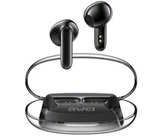 AWEI ausinės Bluetooth 5.3 T85 ENC TWS + juodos spalvos