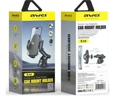 AWEI X72 automobilinis telefono laikiklis juodos spalvos