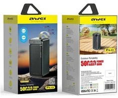 AWEI PowerBank PA-13 50000mAh 22.5W juodos spalvos