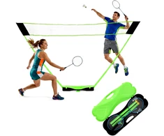 Badmintono rinkinys 300×156 cm sulankstomas tinklas, raketės, skraidukai, lagaminas, MOVEPRO