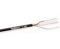 Balansinis mikrofoninis laidas 2×0.22mm² OFC, Ø3.8mm, juodas, Tasker