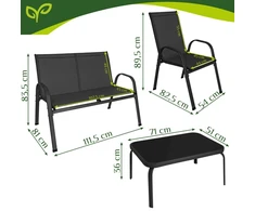 Balcony furniture set - juodas Gardlov