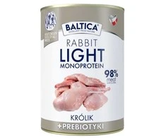 BALTICA Nutraceutic Monoprotein Light triušiena with prebiotics – drėgnas ėdalas šunims – 400g