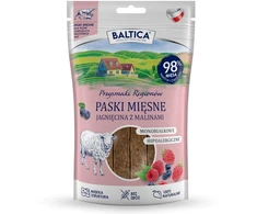 BALTICA Przysmaki Regionów Mėsos juostelės Ėriena su avietėmis – skanėstas šuniui – 90 g