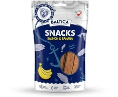 Gyvūnų maistas - BALTICA užkandžiai su lašiša ir bananas (hipoalerginiai, be grūdų, 80g)