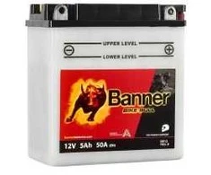 Banner 5Ah Bike Bull 12V 50A akumuliatorius 120x60x130mm