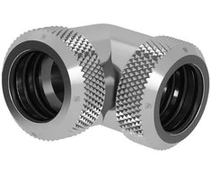 Barrow Multi-Link Adapteris 90 Degree 14mm OD to 14mm OD Hardtube – sidabrinis