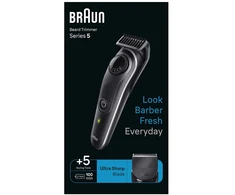 Braun BeardTrimmer 5 80708197 barzdos kirpimo mašinėlė Baterija 40 2 cm Juoda