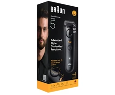Barzdaskutė Braun BeardTrimmer 9 BT5520 barzdos kirpimo mašinėlė Baterija 40 2 cm „Wet & Dry“ Juoda