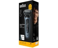 Barzdaskutė Braun Series 5 52-A1000S vyriškas skustuvas Skustuvas su tinkleliu Mėlyna