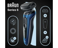 Braun Series 6 61-B4500cs Skustuvas Apkarpymo mašinėlė Juoda, Mėlyna