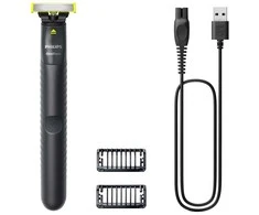 Barzdaskutė „Philips Norelco OneBlade QP1424/10“ vyriškas skustuvas, tinklelio skustuvas, žoliapjovė, anglies spalvos