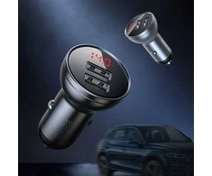 Baseus automobilinis įkroviklis 24W su 3-in-1 USB kabeliu 1.2m