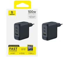 Baseus Enerfill FE22 sieninis įkroviklis 100W 2C+U juodas