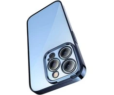 Baseus Glitter skaidrus dėklas ir grūdintas stiklas, skirtas iPhone 14 Pro (mėlynas)