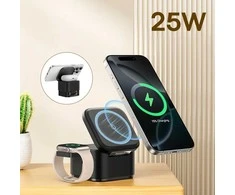 Baseus MagPro 3v1 Magnetic Wireless Charger 25W Cosmic juodos spalvos