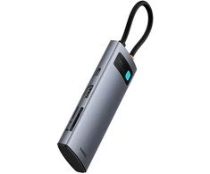 Baseus Metal Gleam Series 7-in-1 USB-C HUB Docking Station Kosminė pilka