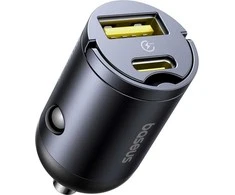 Baseus Tiny Star Mini Car Charger (U+C) 30W Cosmic juodos spalvos