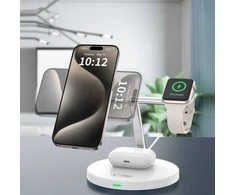 Belaidis įkroviklis 3in1 MagSafe Quick Charge Tech-Protect A35 baltos spalvos