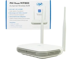 Belaidis NVR PNI House WIFI800, 8 kanalų 5MP ir 4 kanalų 4K (8MP), balso pranešimas