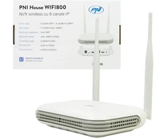 Belaidis NVR PNI House WIFI800, 8 kanalų 5MP ir 4 kanalų 4K (8MP), balso pranešimas