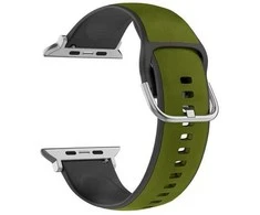 Beline apyrankė Apple Watch Silico Leather 38/40/41mm žalios ir juodos spalvos box