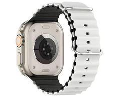 Beline Apple Watch Silicone Waves apyrankė 38/40/41mm baltos spalvos-juodos spalvos Box