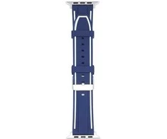 Beline apyrankė Apple Watch Solid silikoninė 38/40/41mm mėlynos ir baltos spalvos