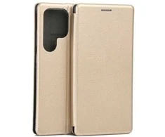 Beline Dėklas Book Magnetic Samsung S25 Ultra aukso spalvos