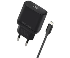 Beline Charger 1x USB-C 30W + lightning cable juodos spalvos /juodos spalvos PD 3.0 BLNCB30L GaN