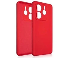 Beline silikoninis Xiaomi Redmi Note 14 5G dėklas telefonui raudonos spalvos