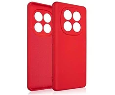 Beline silikoninis Xiaomi Redmi Note 14 Pro 5G dėklas telefonui raudonos spalvos