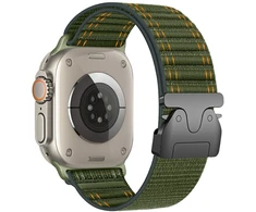 Beline Woven Nylon Diagonal Style Parachute apyrankė for Apple Watch 38/40/41mm žalios spalvos